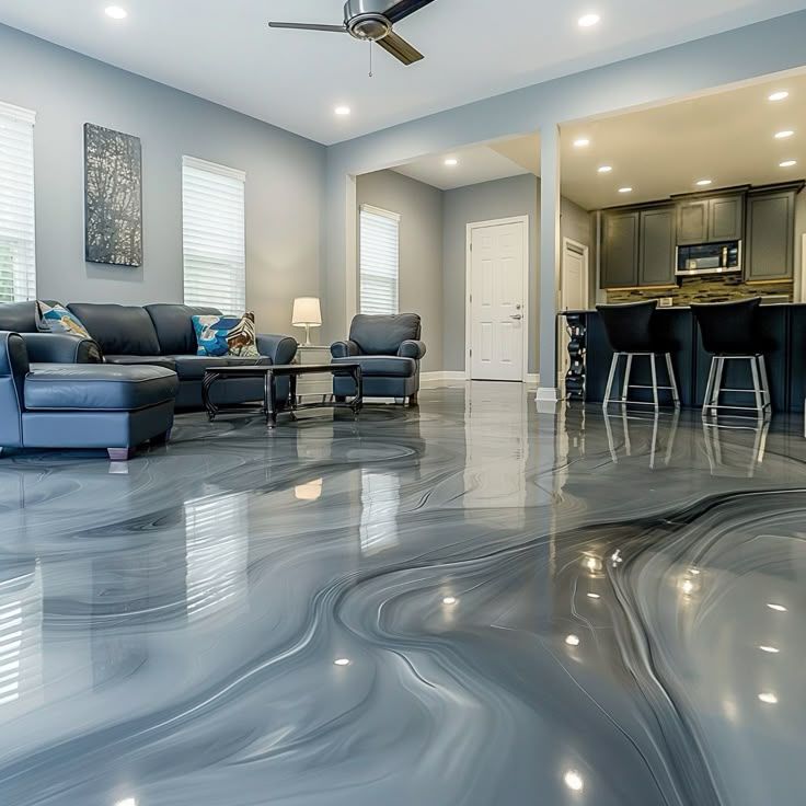 Metallic Grey Living Room
