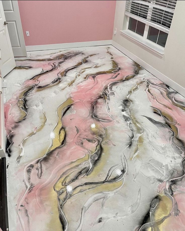 Pink Gold Marble Floor